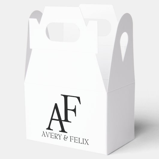 Schwarz-Weiß-Hochzeitshauptgast Geschenkschachtel (Geöffnet)