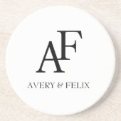 Schwarz-Weiß-Hochzeitshauptgast Getränkeuntersetzer (Vorne)