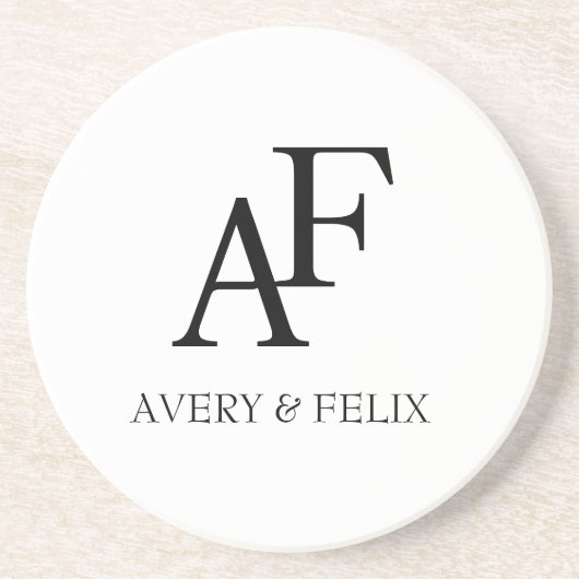 Schwarz-Weiß-Hochzeitshauptgast Getränkeuntersetzer (Vorne)