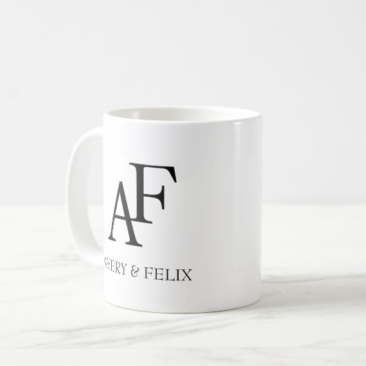 Schwarz-Weiß-Hochzeitshauptgast Kaffeetasse (Vorderseite Links)