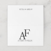 Schwarz-Weiß-Hochzeitshauptgast Platzkarte (Außenseite Aufgefaltet)