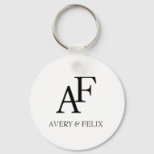 Schwarz-Weiß-Hochzeitshauptgast Schlüsselanhänger (Rückseite)