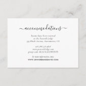 Schwarz-Weiß-Hochzeitshotel Unterkunft Begleitkarte (Vorderseite)