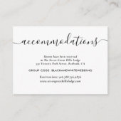 Schwarz-Weiß-Hochzeitshotel Unterkunftskarten Begleitkarte (Vorderseite)