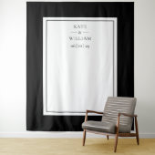 Schwarz-Weiß-Hochzeitskabine im Hintergrund Wandteppich (Beispiel)