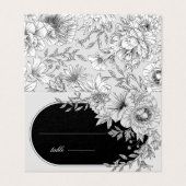 Schwarz-Weiß-Hochzeitskarte (Außenseite Aufgefaltet)