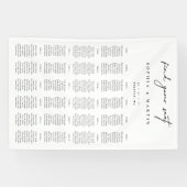 Schwarz-Weiß-Hochzeitskarte 240 Gäste Banner (Horizontal)