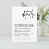 Schwarz-Weiß-Hochzeitskarte Begleitkarte (Stehend Vorderseite)