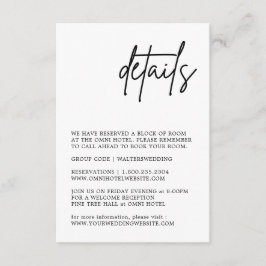 Schwarz-Weiß-Hochzeitskarte Begleitkarte