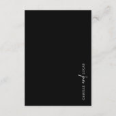 Schwarz-Weiß-Hochzeitskarte Begleitkarte (Rückseite)