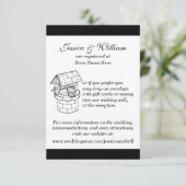 Schwarz-Weiß-Hochzeitskarte Begleitkarte (Stehend Vorderseite)