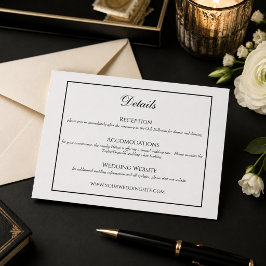 Schwarz-Weiß-Hochzeitskarte Begleitkarte