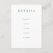 Schwarz-Weiß-Hochzeitskarte Begleitkarte (Vorderseite)