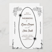 Schwarz-Weiß-Hochzeitskarte Einladung (Vorne/Hinten)