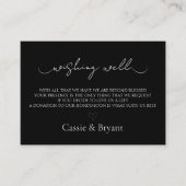 Schwarz-Weiß-Hochzeitskarte für Wunschzettel Begleitkarte (Vorderseite)