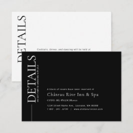 Schwarz-Weiß-Hochzeitskarte RSVP Karte
