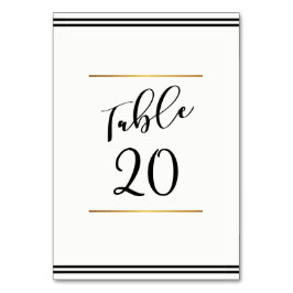 Schwarz-Weiß-Hochzeitskarte Tischnummer