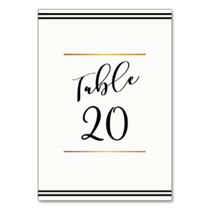 Schwarz-Weiß-Hochzeitskarte Tischnummer