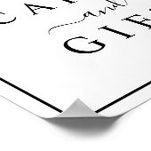 Schwarz-Weiß-Hochzeitskarten & Geschenkzeichen Poster (Ecke)