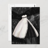 Schwarz-Weiß-Hochzeitskleid Postkarte (Vorne/Hinten)
