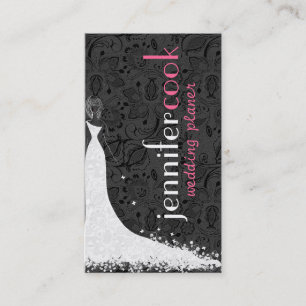 Schwarz/Weiß Hochzeitskleid & Vintage Spitze 2a Visitenkarte