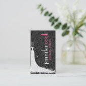 Schwarz/Weiß Hochzeitskleid & Vintage Spitze 2a Visitenkarte (Stehend Vorderseite)