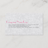 Schwarz/Weiß Hochzeitskleid & Vintage Spitze 2a Visitenkarte (Rückseite)