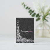 Schwarz-Weiß-Hochzeitskleid & Vintage Spitzen Visitenkarte (Stehend Vorderseite)