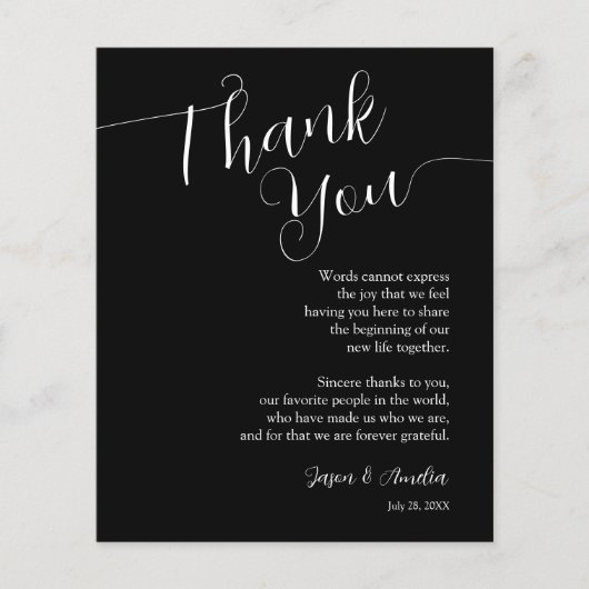 Schwarz-Weiß-Hochzeitslocation - Vielen Dank Flyer (Vorne)