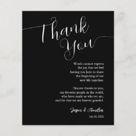 Schwarz-Weiß-Hochzeitslocation - Vielen Dank Flyer