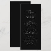 Schwarz-Weiß-Hochzeitsmenü Menükarte (Vorne/Hinten)