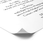 Schwarz-Weiß-Hochzeitsmenü Poster (Ecke)