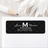 Schwarz-Weiß-Hochzeitsmonogramm M Personalisiert 0 (Insitu)