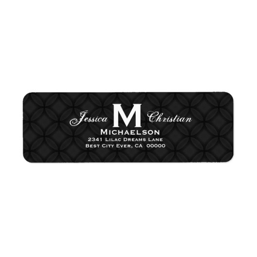 Schwarz-Weiß-Hochzeitsmonogramm M Personalisiert 0 (Vorne)