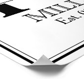 Schwarz-Weiß-Hochzeitsmonogramm Poster (Ecke)