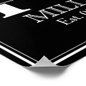 Schwarz-Weiß-Hochzeitsmonogramm Poster (Ecke)