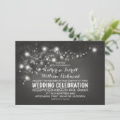 Schwarz-Weiß-Hochzeitsnacht Einladung (Stehend Vorderseite)