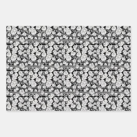 Schwarz-Weiß-Hochzeitspapier Geschenkpapier Set (Vorderseite 2)