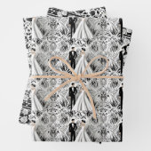 Schwarz-Weiß-Hochzeitspapier Geschenkpapier Set (Beispiel)