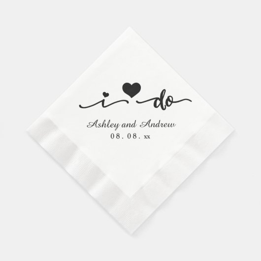 Schwarz/Weiß | Hochzeitspapier Napkin Serviette (Ecke)