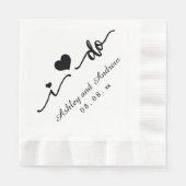Schwarz/Weiß | Hochzeitspapier Napkin Serviette (Vorderseite)