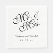 Schwarz-weiß | Hochzeitspapier Napkins Serviette (Vorderseite)