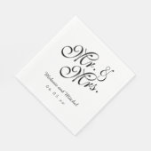 Schwarz-weiß | Hochzeitspapier Napkins Serviette (Ecke)