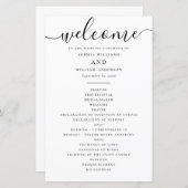 Schwarz-Weiß-Hochzeitsprogramm (Vorne/Hinten)