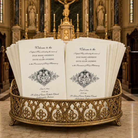 Schwarz-Weiß-Hochzeitsprogramm Briefpapier