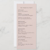 Schwarz-Weiß-Hochzeitsprogramm Einladung (Rückseite)