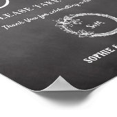 Schwarz-Weiß-Hochzeitsprogramm-Fans-Schild Poster (Ecke)