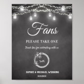 Schwarz-Weiß-Hochzeitsprogramm-Fans-Schild Poster (Vorne)