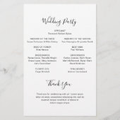 Schwarz-Weiß-Hochzeitsprogramm für das moderne Bud Flyer (Hinten)