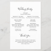 Schwarz-Weiß-Hochzeitsprogramm für das moderne Bud Flyer (Hinten)